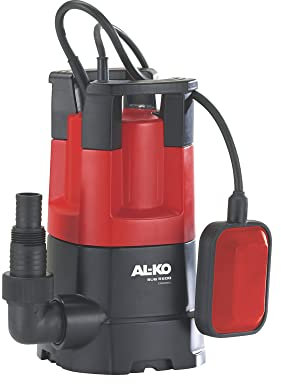 AL-KO Klarwassertauchpumpe SUB 6500 Classic, 250 W Motorleistung, max. Förderhöhe 6 m, max. Fördermenge 6.500 l/h, flachsaugend bis 25 mm, Schwarz/Rot