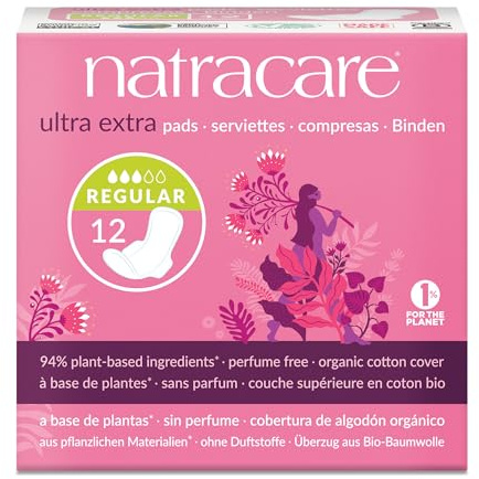 Natracare Ultra Extra Pads with Wings | Regular Absorbency | Pack of 12 X 1