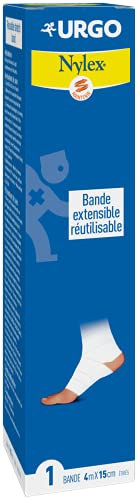 Urgo - Banda extensible - Fijación de vendajes/mantenimiento de articulaciones - Reutilizable - 4 m x 15 cm