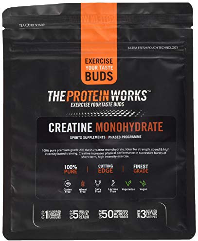 Protein Works - Creatine Monohydrate, Micronised Creatine Powder, 100% Purity, 200 Mesh Ultra Fine Creatine, Improves Performance, Strength & Power, Unflavoured, 33 Servings, 100g