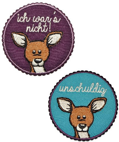 alles-meine.de GmbH 2 TLG. Set: Niki REH Kitz 6,8 cm * 6,8 cm Bügelbild Aufnäher Applikation - Rehe Waldtier Rehkitz Hirsch
