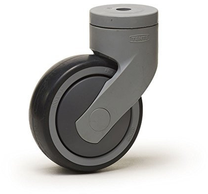 Roulette chape NYLON à oeil pivotante diamètre 125 mm roue PVC GRIS non-manquant- 80 Kg
