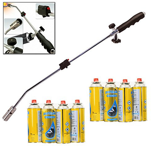 Bond Hardware® Butane Gas Weed Wand Blowtorch Garden Torch Weeds Killer Burner + 8 Gas Refills