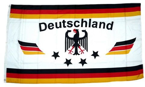 Fahne/Flagge Deutschland Fußball 4 Sterne weiß 90 x 150 cm
