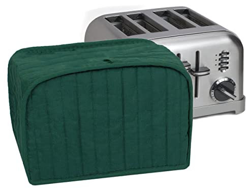 Ritz Polyester/Cotton Quilted Four Slice Toaster Appliance Cover, Dust and Fingerprint Protection, Machine Washable, Dark Green