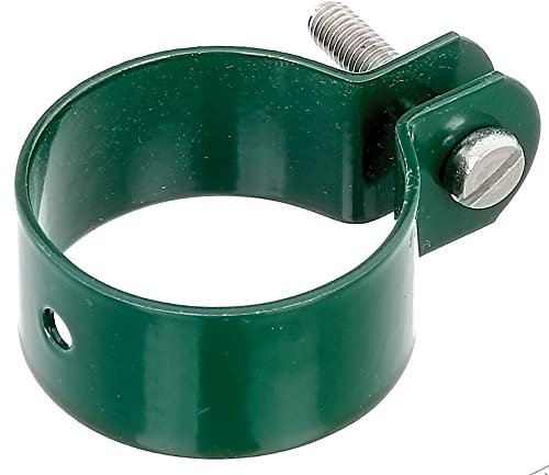 Alberts 655228 Abrazadera para traviesas, Galvanizada, recubrimiento plástico verde, Ø de la abrazadera 42 mm