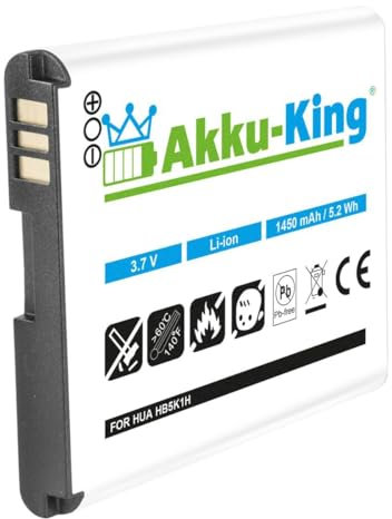 Akku-King Akku kompatibel mit Huawei HB5K1H - 1450mAh - für C8650, C8655, C8810, S8520, U8660, U8661 /T8600 - Li-Ion