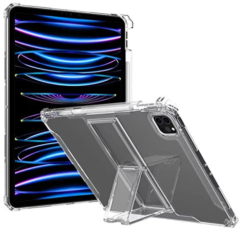 Dteck for iPad mini 1/2/3/4, Mini (5th Generation) 7.9 Slim Clear Case with Kickstand/Pencil Holder Slot, Shockproof Reinforced Corners, Lightweight Protective Thin Tablet Back Cover, Transparent