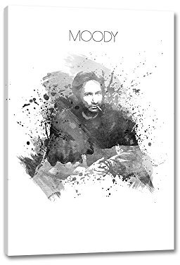 Hank Moody Splash Art Aquarell 90x60cm Schwarz Weiß Film Californication Digital Art Leinwandbild auf Keilrahmen Caro-Art Wandbilder