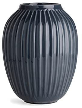 Kähler Vase H25.5 cm Hammershøi dänisches Design für Blumen Handarbeit, grau