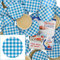 MamboCat TO82 Lot de 50 couvercles à carreaux bleus et blancs I Couvercles Twist-Off pour bocaux I Bord rond I Conservation et conservation I Convient pour 230 ml/350 ml/435 ml