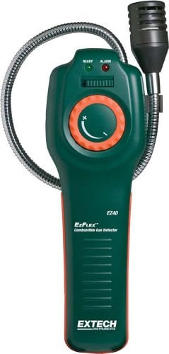 Extech EzFlex Gasmelder, 1 Stück, EZ40 | Erkennt Brenngase unter 2s, 16Zoll flexibler Schwanenhals, Alarm bei 10% UEG, Sensorregler, 3 C-Zellen