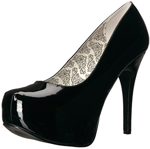 Pleaser Tee06W/B, Damen Pumps & Heels mit Blockabsatz, Schwarz (Black), 43 EU (10 UK)