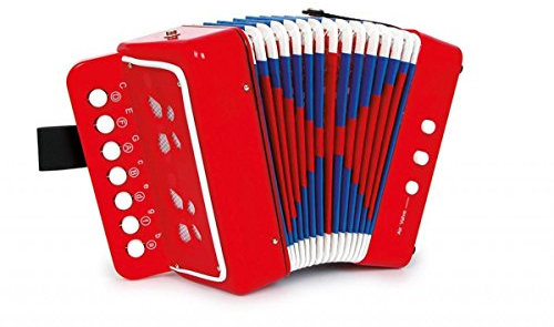 small foot Akkordeon rot, Musikinstrument für Kinder, aus Kunsttoff, inkl. Gurt, ab 3 Jahren 3321
