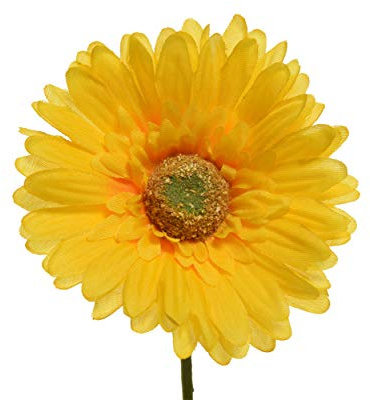 Kunstblumen Gerbera 50cm x 1 Stück gelb künstliche Blumen Hochzeit/KAEMINGK B.V. Gerbera-Blume auf Stab – Höhe 50 cm, Gelb