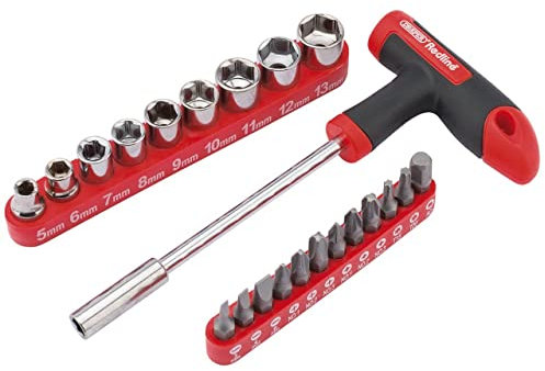 Draper Redline 68841 T-Handle Driver with Sockets and Bits Set (22-Piece)