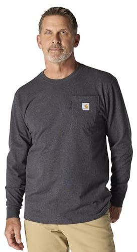 Carhartt Men's Dearborn Loose LS T-Shirt, Carbon Heather, 4X-Large