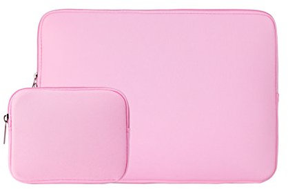 RAINYEAR 14 Pollici Custodia Protettiva per Laptop PC Computer Portatili Sleeve Caso Borsa da Trasporto con Piccola Borsa Aggiuntiva,Compatibile con 14 Chromebook Ultrabook Notebook,Rosa