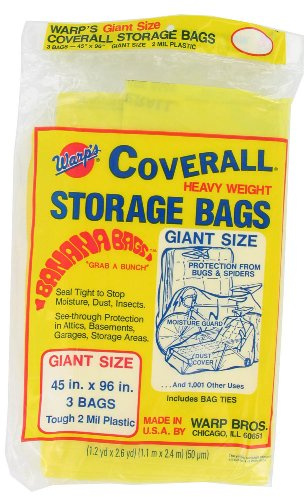 Warp Brothers CB-45 Banana Bags 3-Count Storage Bags, 45-Inch by 96-Inch