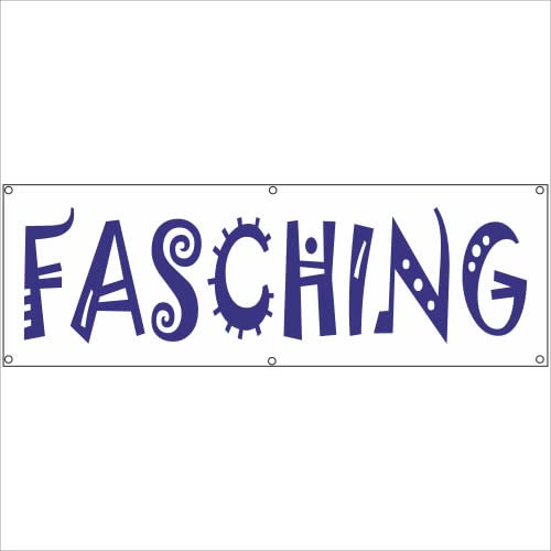 Indigos UG - Plane wasserdicht Gerüstplane - p123 - Fasching - Banner - 200 cm x 67 cm - Baustelle, Garten, Zaun oder Veranstaltung im Sommer - Werbeplane, Werbung