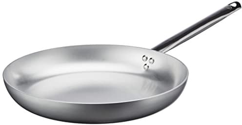 Pentole Agnelli ALMA111BB32 Alluminio Professionale 3 mm, Padella Bassa Svasata per Saltare con Manico Tubolare, 32 cm