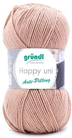 Gründl Wolle Happy uni Handstrickgarn 1 x 100 g Sand 1 Knäuel