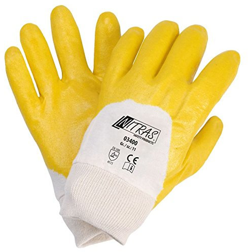 144 Paar NITRAS 03400 Nitrilhandschuhe gelb mit Strickbund Arbeitshandschuhe Gr.: 10
