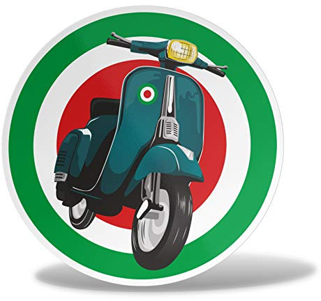 ERREINGE - Adesivo 10 cm COCCARDA ITALIA - Sticker PVC | Decal compatibile per Vespa, Scooter, Casco, Pickup, Serbatoio, Carena
