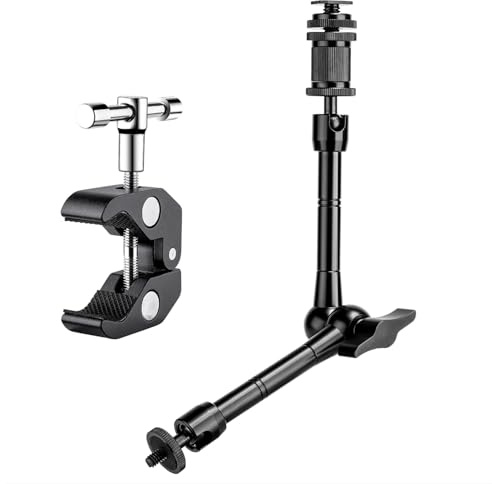 FOMITO 11 inch Articulating Magic Arm + Super Clamp for DSLR Rig Camera to LCD Monito, LED Video Light