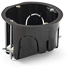 FAMATEL - Caja de empotrar para paredes huecas | Para mecanismos | Redonda | 67x49 mm | Negro