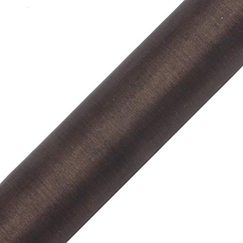 eventkauf Organza Rolle 9m x 36 cm Tischläufer Dekostoff (Dunkelbraun)