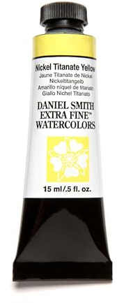 Daniel Smith Extra Fine Watercolor Paint, 15ml Tube, Nickel Titanate Yellow, 284600062, 0.5 Fl Oz (Pack of 1)