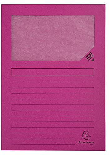 Exacompta - Réf. 50108E - Paquet de 100 chemises à fenêtre sans plastique Forever® 120 g/m² - couleurs vives - 100% recyclées et certifiées Ange Bleu - dimensions 22 x 31 cm pour A4 - couleur fuchsia