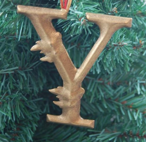 Heaven Sends - Decorative Gold Letter Y - Christmas Tree Decoration