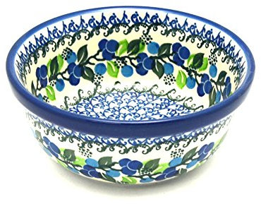 Polish Pottery Soup and Salad Bowl - Blue Berries