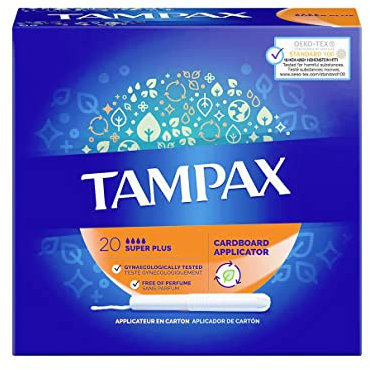 Tampax Super Plus - Assorbenti con applicatore in cartone, 20 tamponi
