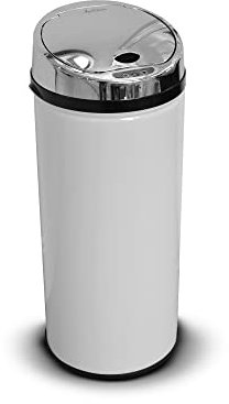Jean-Patrique 45L Hands-free Automatic Sensor Kitchen Bin (White), Large Stainless Steel Rubbish Bin/Waste Bin
