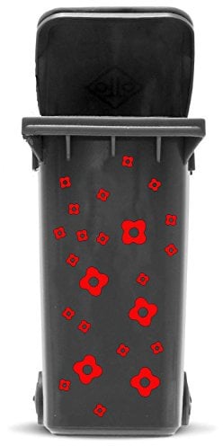 Bin Stickers Flowers, 23 Outdoor Decals in 2 Sizes, self Adhesive Vinyl Stickers for Wheelie bin Laptop car Caravan Waste Container Decor, Colour:Light Blue