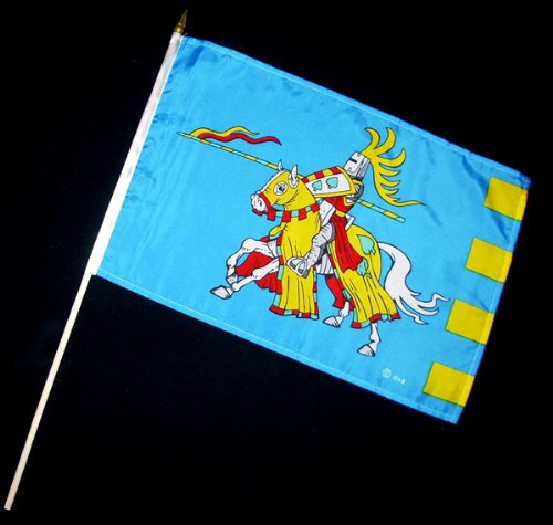 Stock-Flagge 30 x 45 : Ritter blaue Fahne