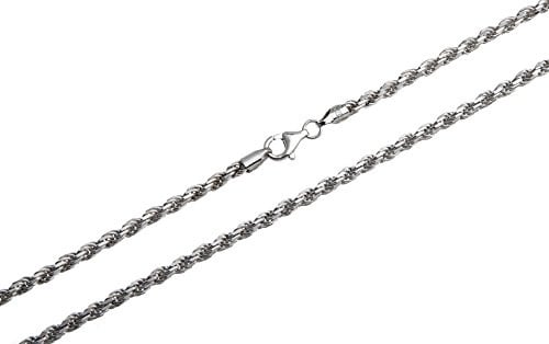Kordelkette, Silberkette - 3mm Breite - Länge wählbar 38-100cm - 925 Silber