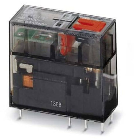 PHOENIX CONTACT REL-MR-24AC/21-21/MS Steckbares Miniaturrelais mit Leistungskontakt, 2 Wechsler, Prüftaste, Mechanische Schaltstellungsanzeige, Status-LED, 24 V AC Eingangsspannung, 10 Stück