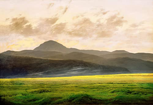 Kunstdruck/Poster: Caspar David Friedrich Berglandschaft in Böhmen - hochwertiger Druck, Bild, Kunstposter, 60x40 cm
