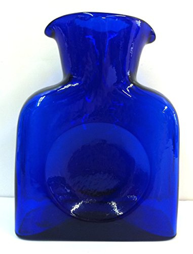 Blenko - Botella de agua de cristal soplado a mano, color azul cobalto