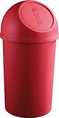 helit H2401225 - Push-Abfallbehälter „the flip“ 25L, rot