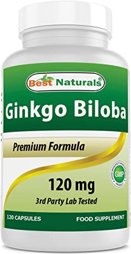 Best Naturals, Ginkgo Biloba Extract - Double Strength Ginkgo Biloba, 120mg, 120 Capsules (120 Count (Pack of 1))