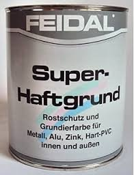 Feidal Super Haftgrund, Farbton: Silbergrau RAL 7001,seidenmatt / Rostschutzgrund u. Grundierung f. Metall, Aluminium, Zink, Kunststoff, Hart-PVC,Innen u. Außen / 2,5 Liter / für Industrie u. Handwerk v. Fachhandel