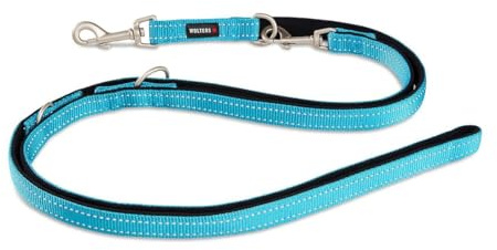 Wolters | Führleine Soft & Safe reflektierend aqua/schwarz | L 200 x B 2 cm