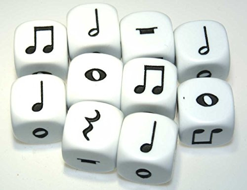 Würfelzeit 8899 - Musik Würfel (10er Set W6 16 mm mit Noten-Symbolen)
