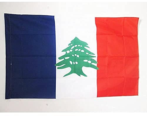 AZ FLAG - Drapeau Grand Liban 1920-1943 - 150x90 cm - Drapeau Du Liban Français 100% Polyester Avec Fourreau et cordelette - Pavillon 110 g
