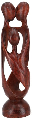 GURU SHOP Holzfigur, Statue, Deko Objekt Feng Shui 30 cm - Familie/Dunkelbraun, Dekoobjekte